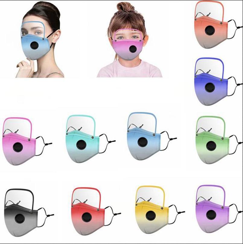 

Gradient Mask 2 in 1 Disassembly Face Masks Eye Protection Face Shield For Adults and Children PM2.5 Washable Masks Mouth Cover