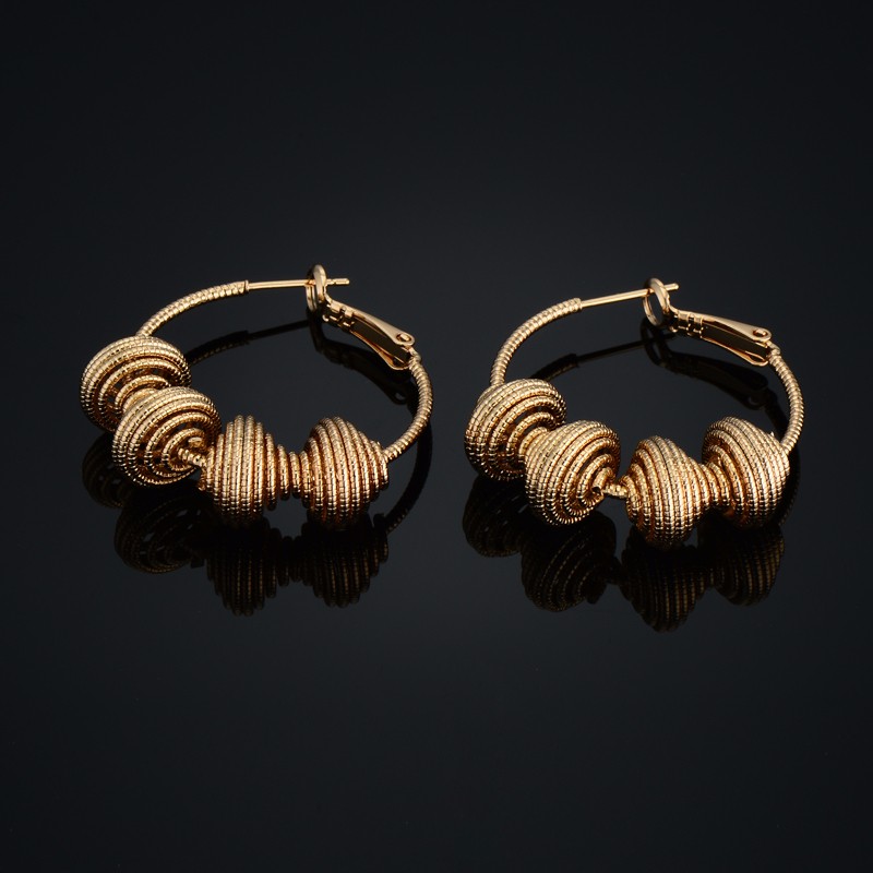 

African Creole Hoop Earrings for Women Gold Color & Brass Twisted Earring Arab/Ethiopian