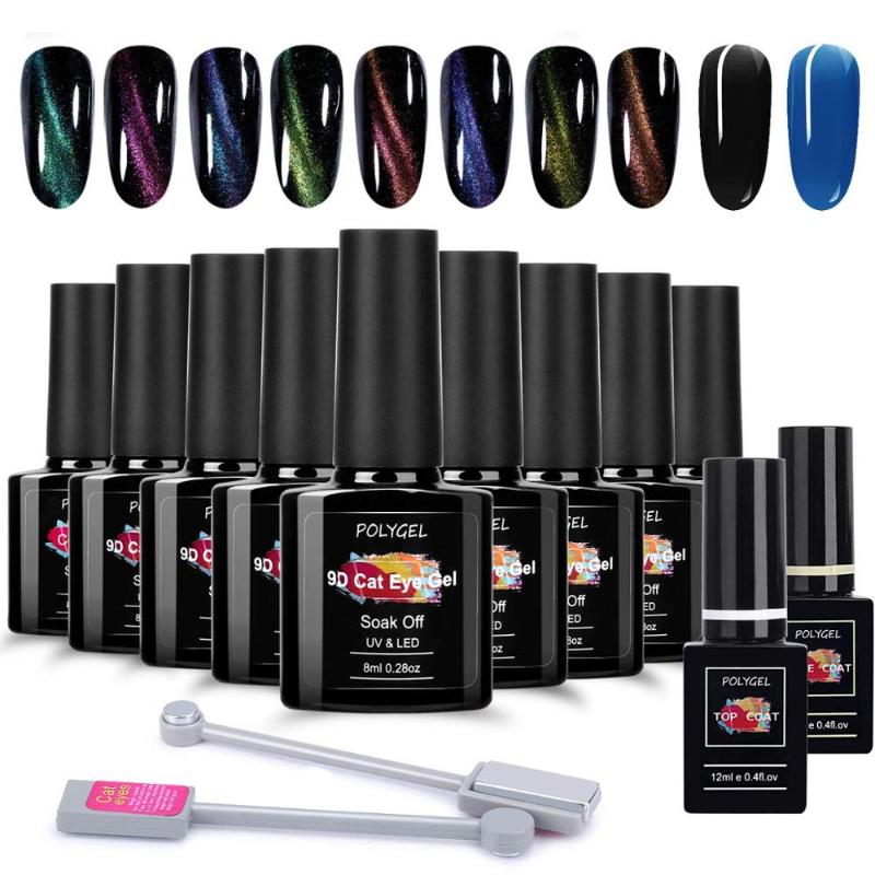 

9D Cat Eye Gel Nail Polish Bright Chameleon Magnetic Magic Gel Polish Nail Art Manicure Set Salon