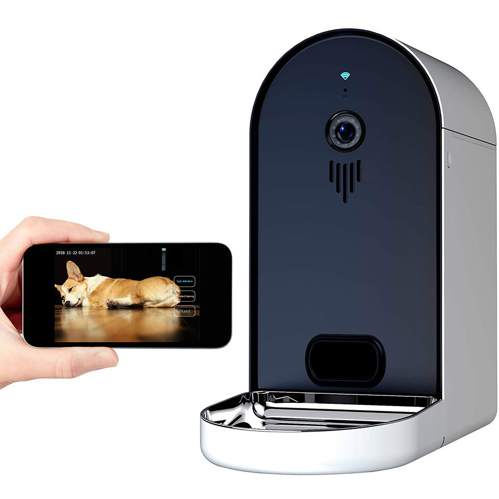 

pet feeder, WiFi remote control surveillance camera, automatic food dispenser, interactive cat bowl pet supplies