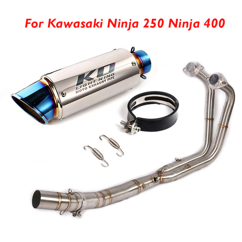 

Motorcycle Exhaust Muffler System Escape Header Tube Connect Pipe Slip on Exhaust for Ninja 400 Ninja 250 2020-2020