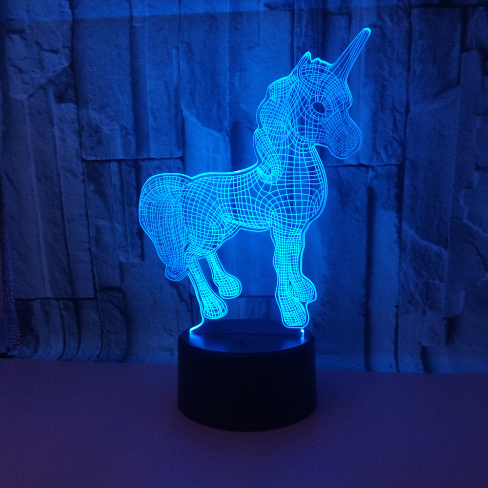 

New 3D led lights Colorful Touch Remote Control 3D LED Night Light Touch Colorful Unicorn 3D Small Table Lamp