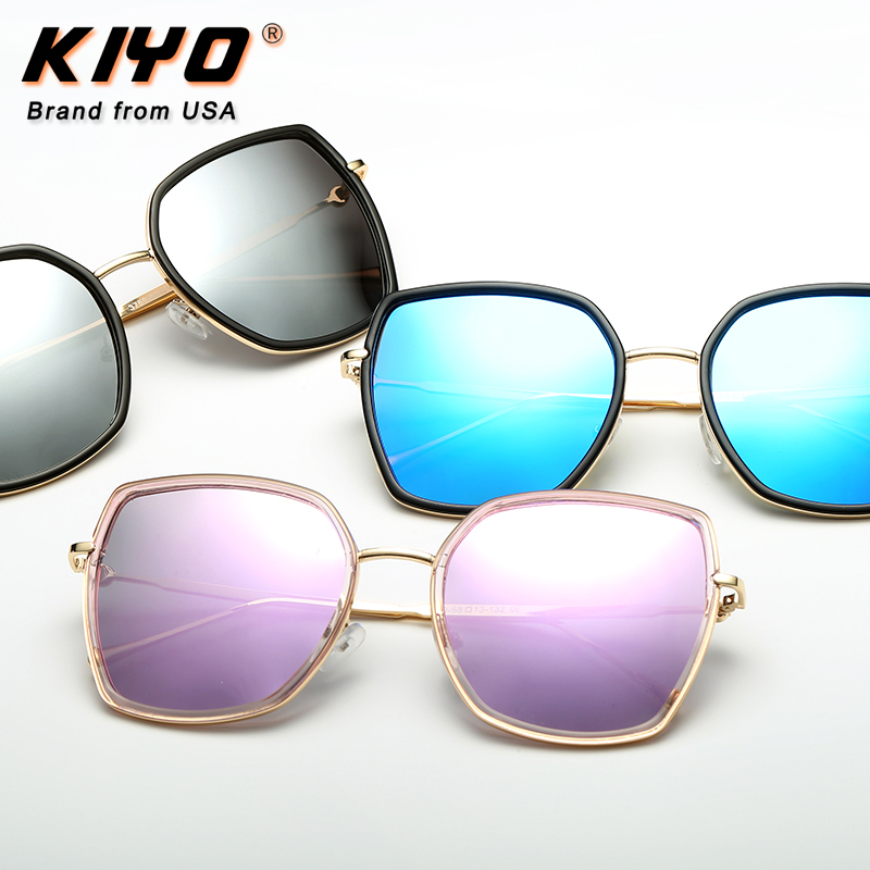 

KIYO Brand 2020 New Women Men Polygonal Sunglasses Metal Fashion Sun Glasses High Quality UV400 Driving Eyewear 3759