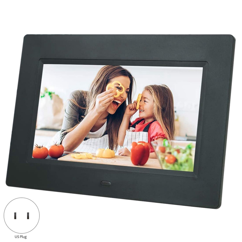 

7 Inch IPS Digital Picture Frame - Calendar/Clock Function, MP3/ Photo/Video Player with Remote Control US Plug