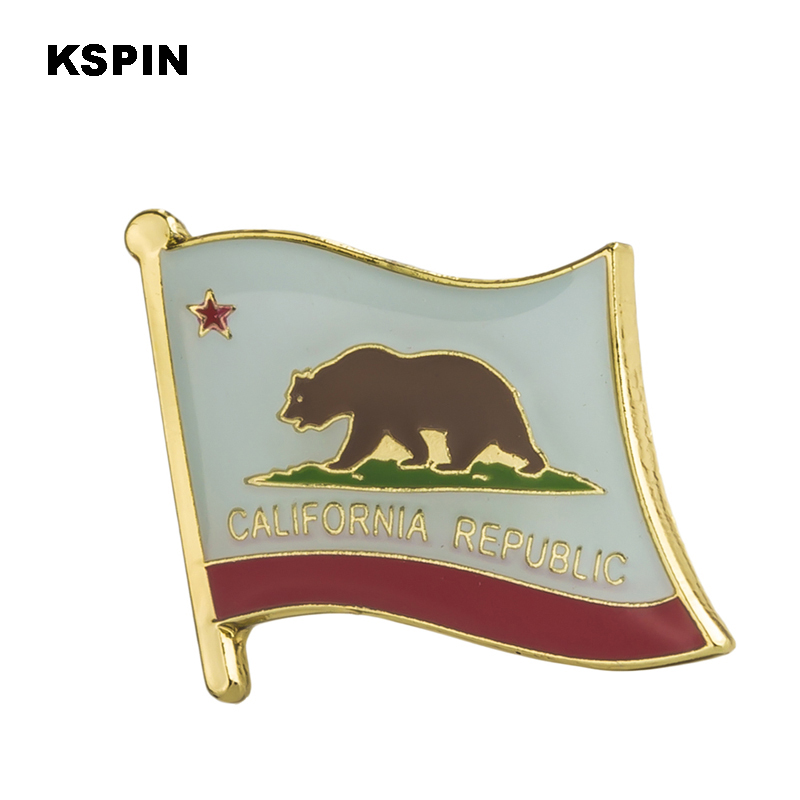 

U.S.A California Republic State Badges flag badge flag lapal pin on backpack pins for clothes 1PC XY0200