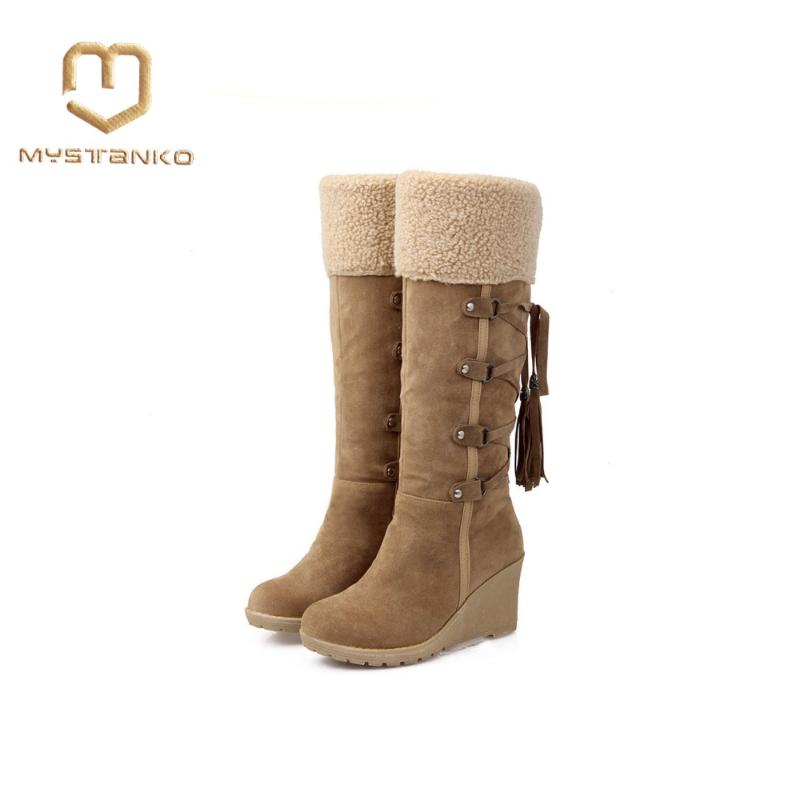 

Plush winter high snow boots women shoes on the platform boots to the knee Non-slip shoes Thermal with cotton Shoes. XZ-077, Beige