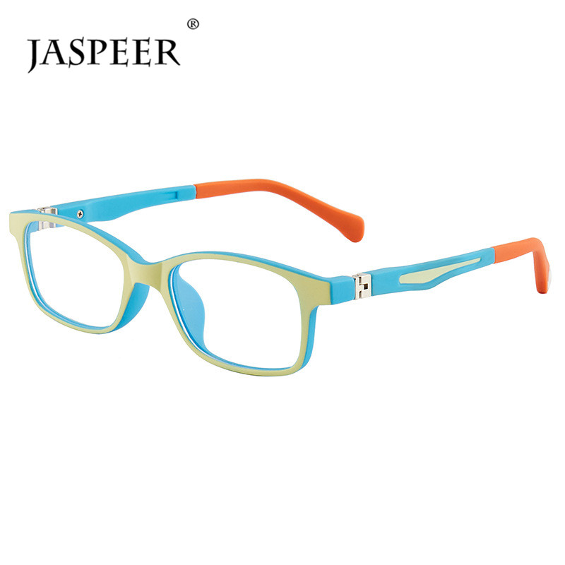 

JASPEER Rectangle Children Blue Light Blocking Eyeglasses TR90 Kids Computer Glass Anti Blue Eyeglasses Boys Girls Age 7-12
