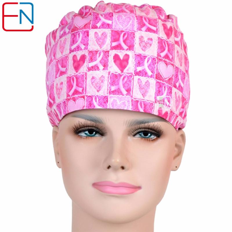 

NEW long hair scrub cap nurses and nurses 100% cotton with sweatband, Cap only