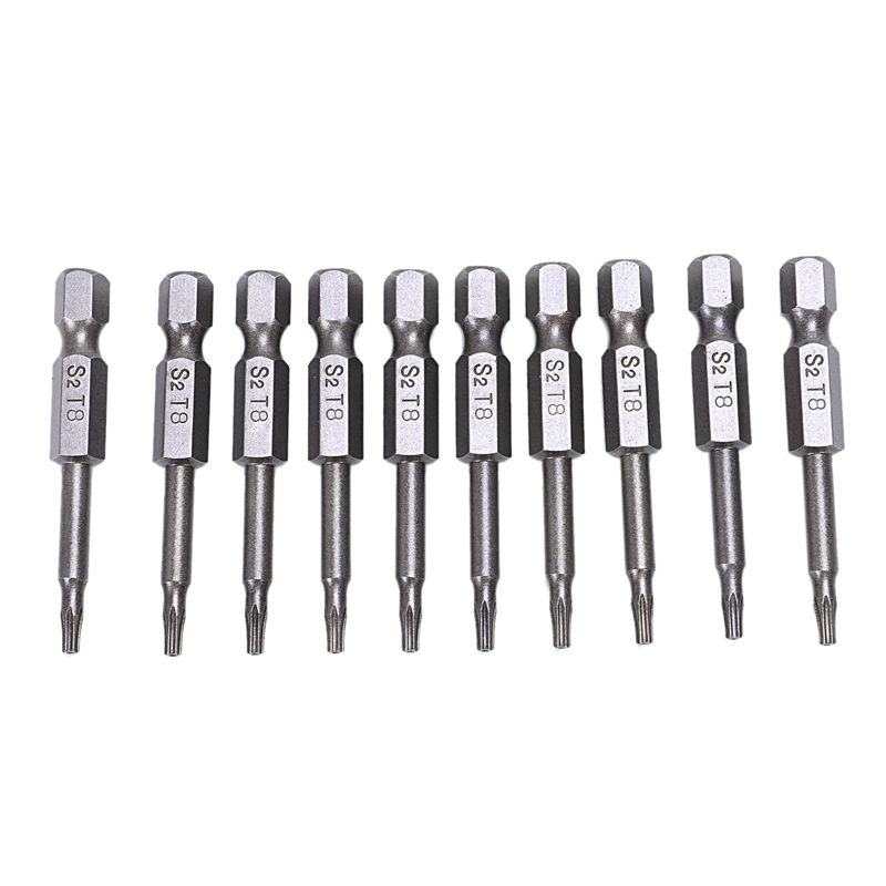 

GTBL 50mm Length 2mm Point T8 Type Security Torx Screwdriver Bit 10 Pcs