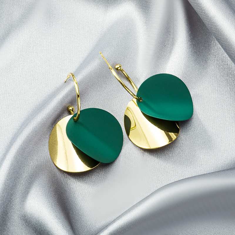 

ZWC Korean Statement Round Dangle Drop Earrings for Women 2020 Fashion Jewelry Vintage Geometric Round Fashion Hanging Earrings