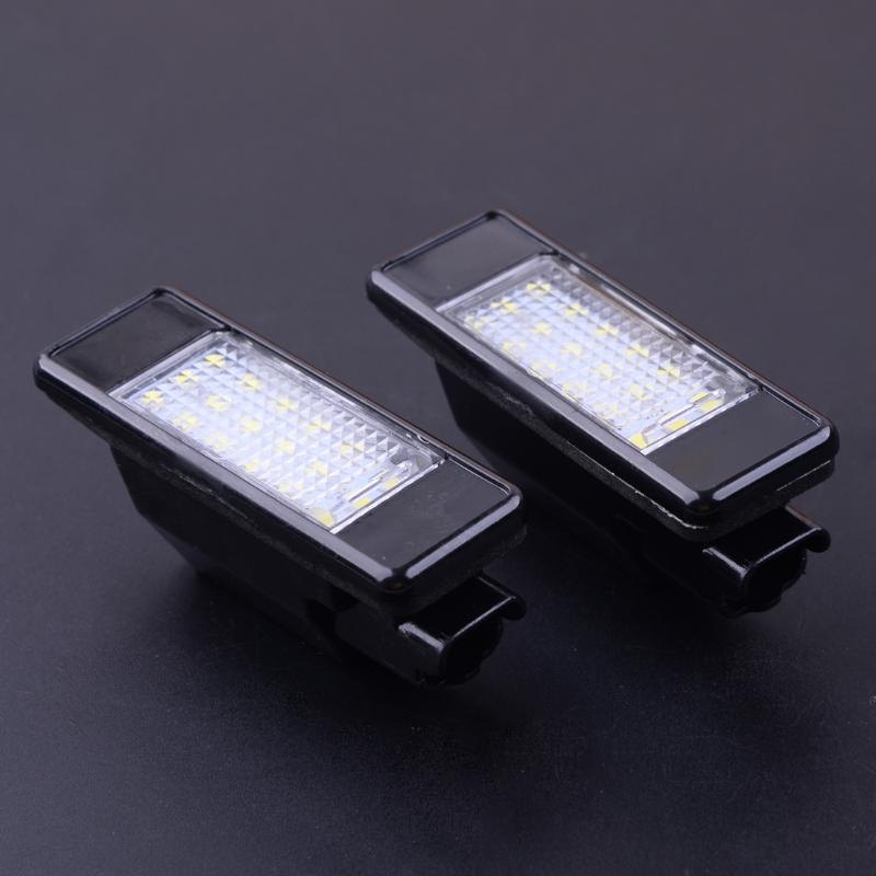 

2pcs LED License Plate Light Lamp Fit For C2 C3 C4 C5 C6 106 207 307 1007 308 406 407 508 7.6x2.6x3.1cm, As pic