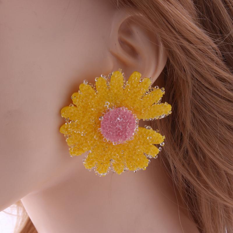 

Zouchunfu Oorbellen colorful daisy flower earrings earrings for women fashion new summer candy colored resin