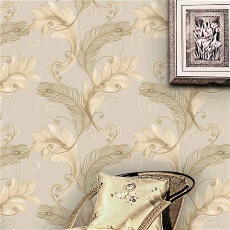 

WELLYU Deep embossed wallpaper European diamond bedroom Living room background Wall Peacock feather wallpaper Papel de parede, 081306