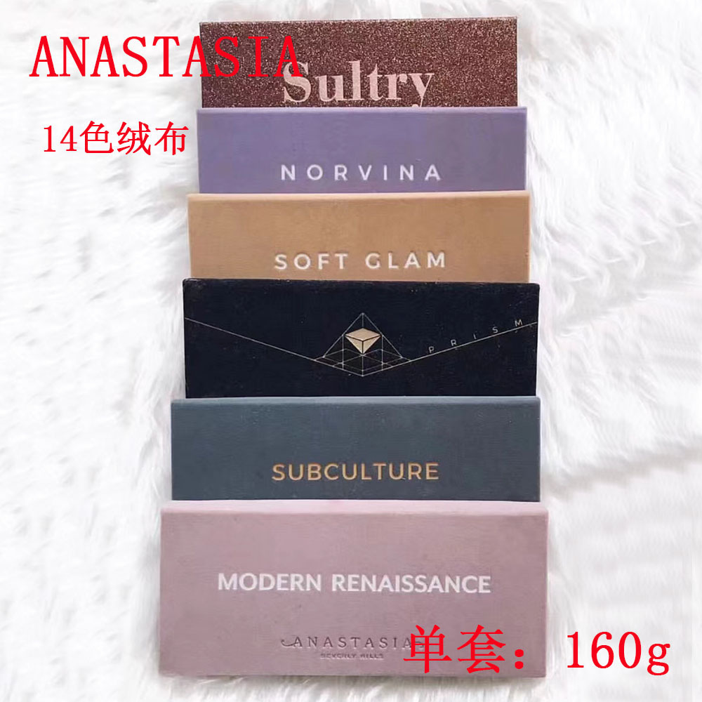 

Wholesale Anastasia 8 Style Shimmer Eyeshadow Palette Metallic Glitter Matte Pigmented Eye Shadow Powder Makeup 14 Colors, Mixed color