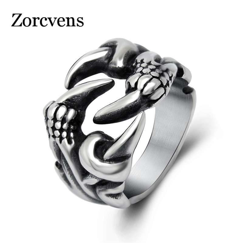 

ZORCVENS 316L Stainless Steel Ring Dragon Claw Ring for Men Fashion Jewelry Punk Rock