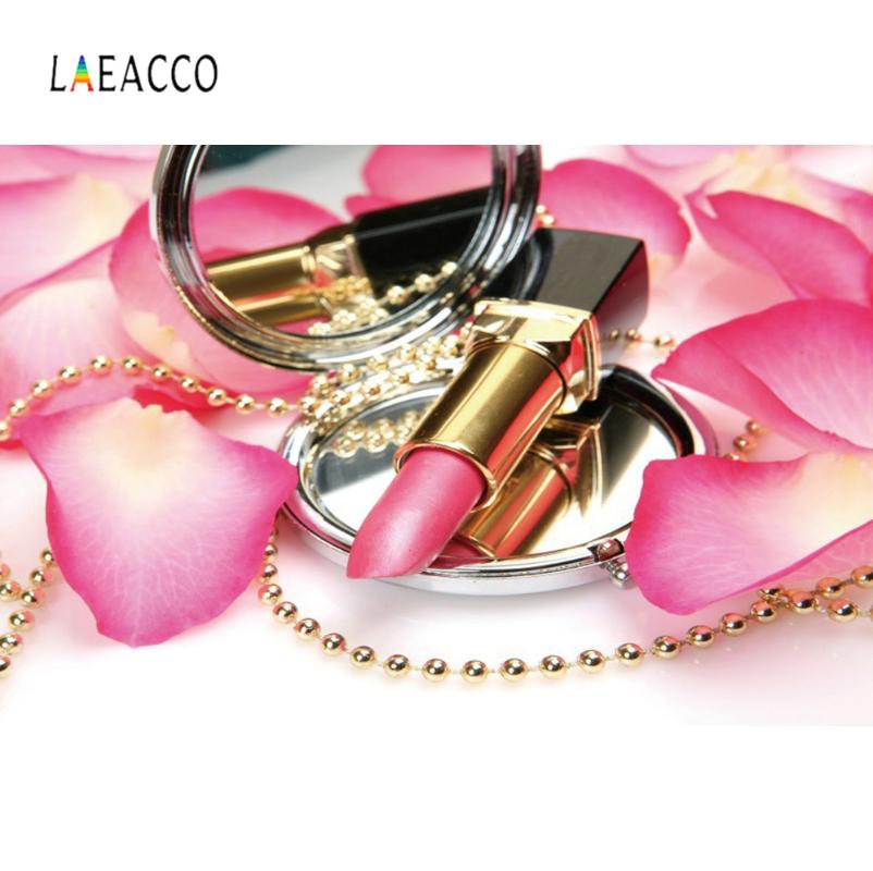 

Laeacco Pink Petal Makeup Necklace Fabulous Women Party Decor Photographic Backgrounds Photography Backdrops For Photo Studio