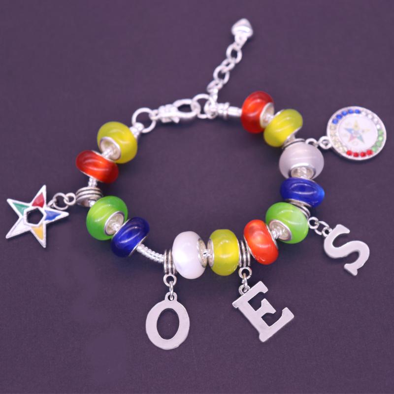 

Greek Letter Jewelry Custom Trendy University Organization Order Easter Star OES Bracelet Bangles With Snake Chain