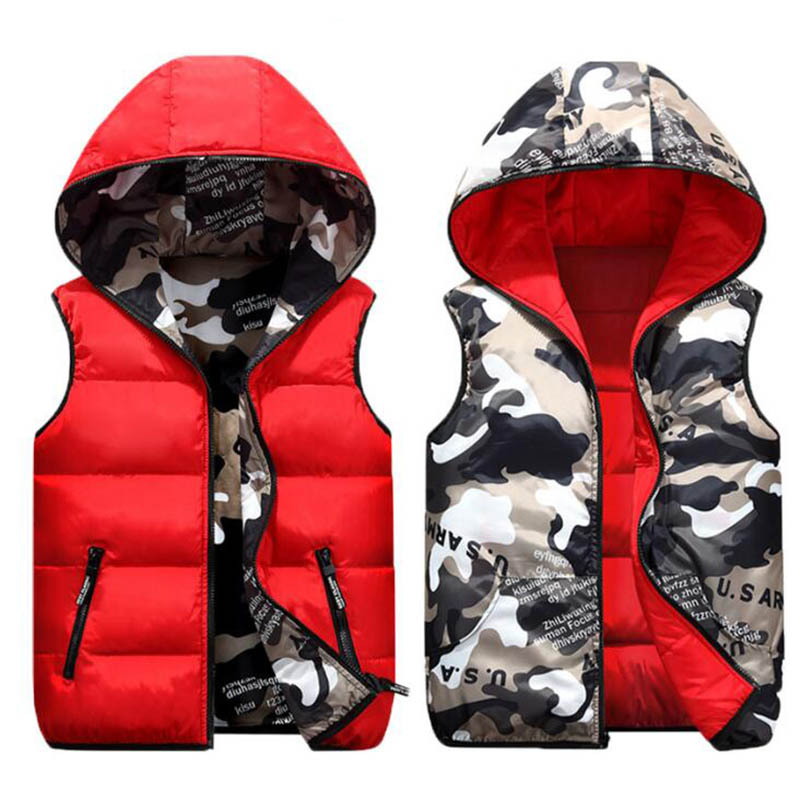 

Fashion Mens Jacket Sleeveless Vest Winter Male Double-Wear Cotton-Padded Hooded Vest Coats Men Thick Warm Waistcoats Clothing, Black;white