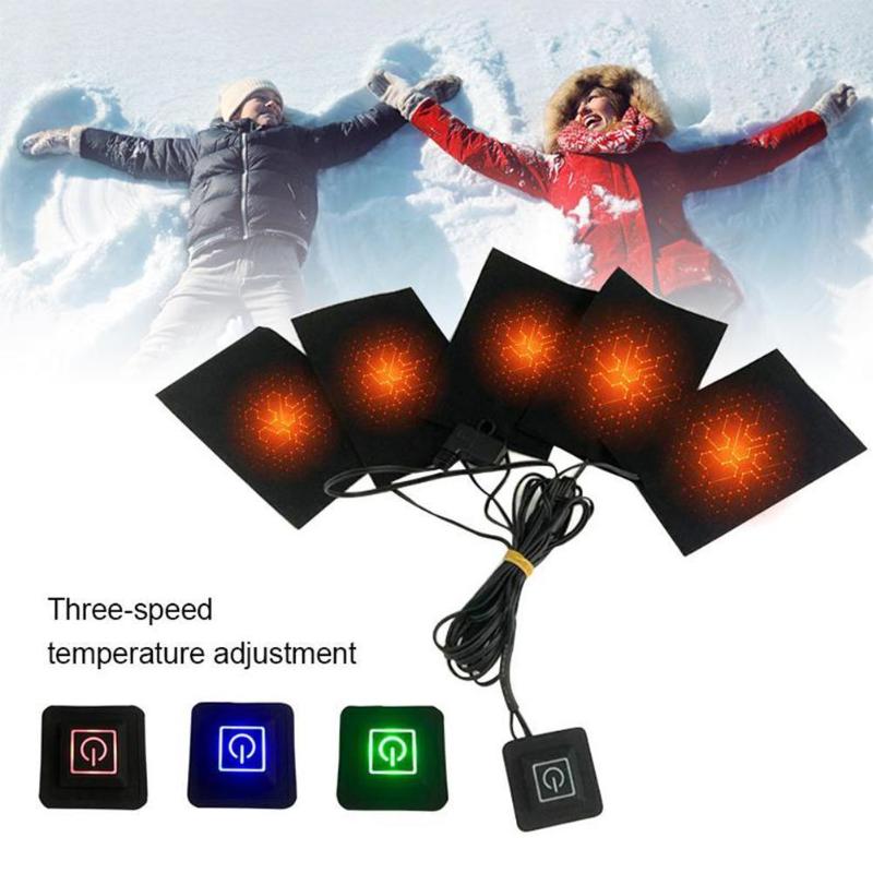 

Electric Heating Sheet Pads Heating Warmer Pad For Vest Jacket Fiber Pad Carbon Usb Charged 5v B2G1, Black