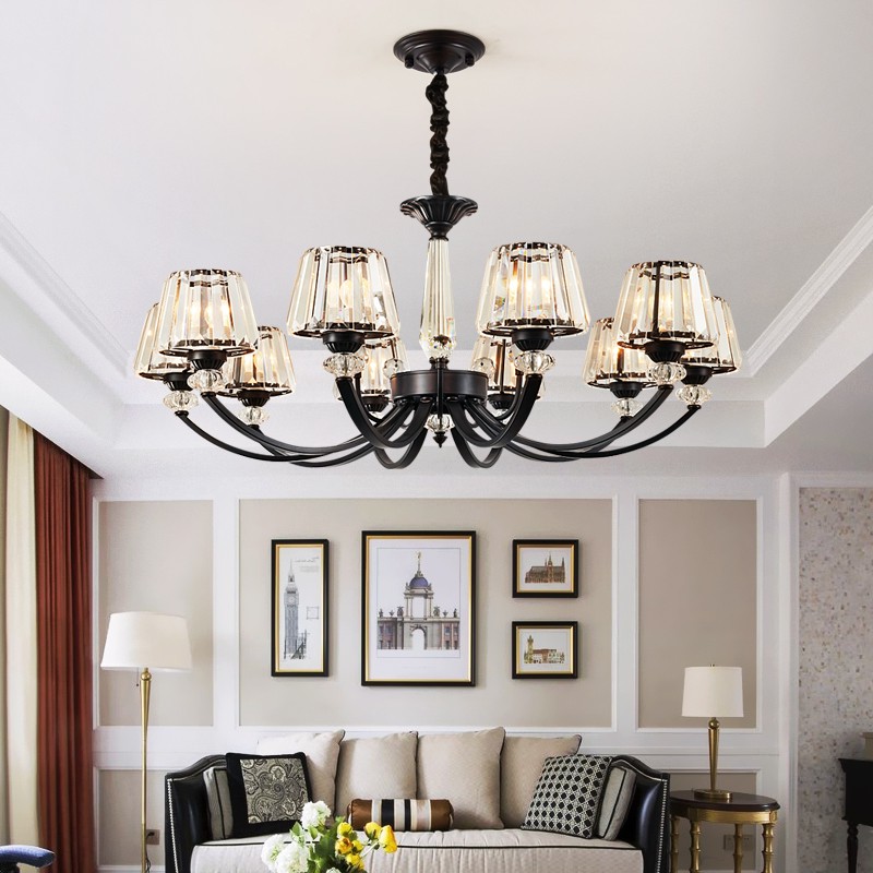 Modern led Crystal Pendant Lamps Hall Living Room Crystal Chandelier Lighting Simple Commercial Office Clothing Shop Decorative Chandeliers-image-582848219