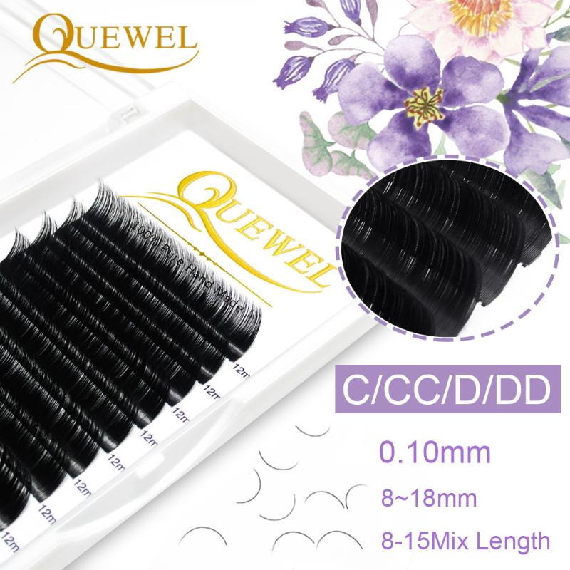 

Quewel False Mink Eyelash Extensions Thickness 0.10mm 100% Handmade All Size Length EyeLashes Wholesale Lashes Makeup Natural LY