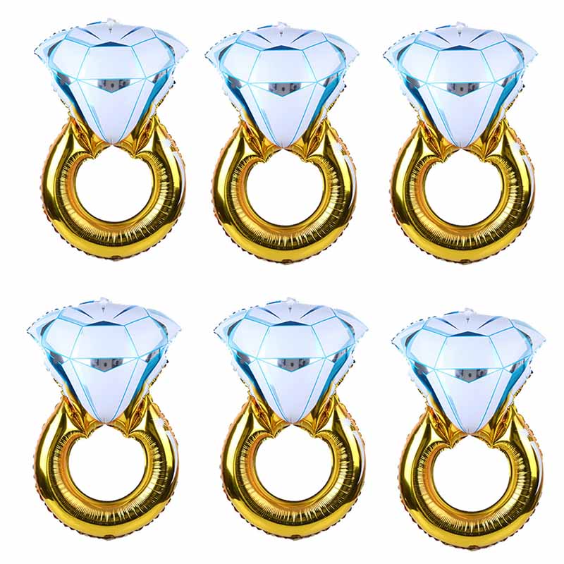 

1Pcs Diamond Ring Balloon Bride Ring Engagement Aluminum Foil Creativity Children Toys Valentine Balloons Marriage Balloons