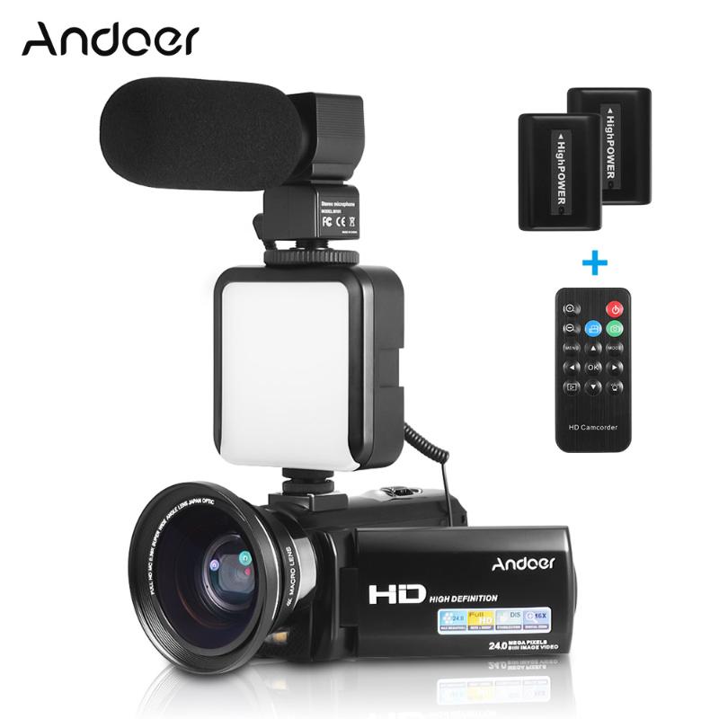 

Andoer HDV-201LM 1080P FHD Digital Video Camera Camcorder DV supports functions of face detection smile capture beauty face, Option 3