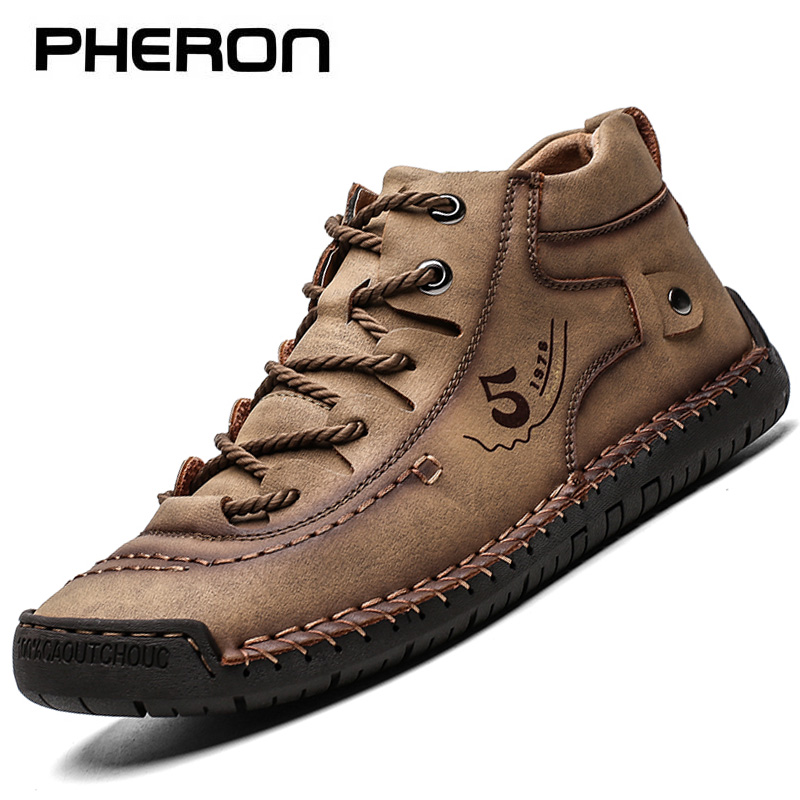 

Leather Men Casual Shoes British Style Comfortable Men Fashion Walking Shoes Big Size Brown Black Man Soft Flat Footwear