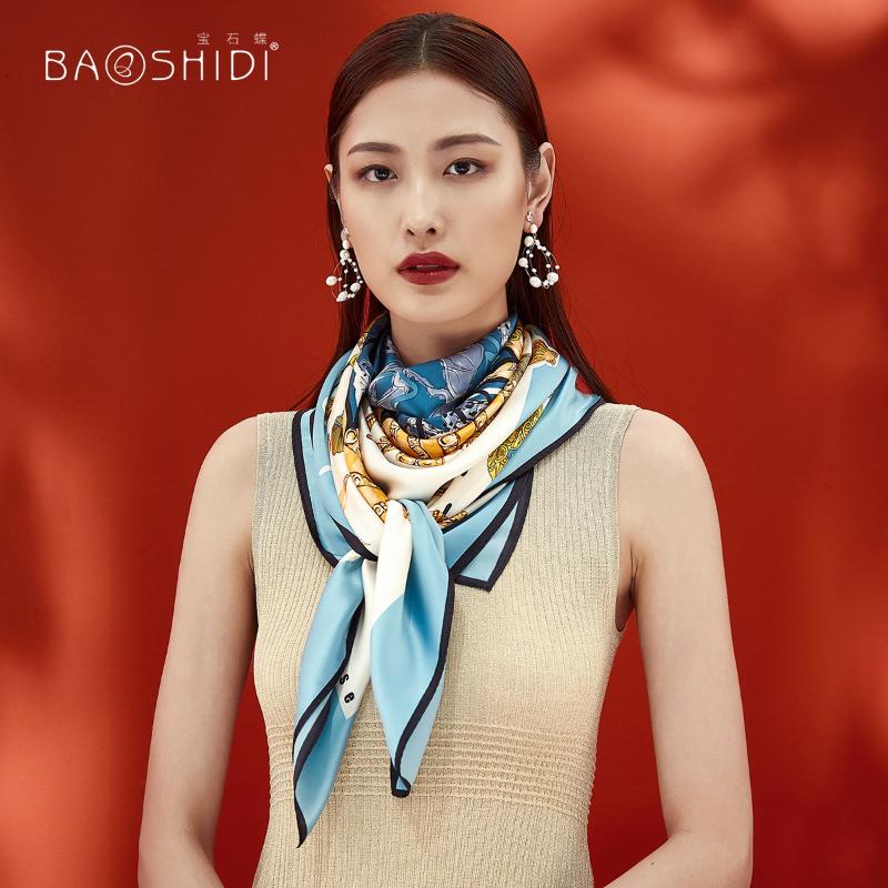 

Spring Accessories Square Scarves Printed For Ladies Fashion Lovers 100% Natural Silk Scarf 106*106cm New Scarf