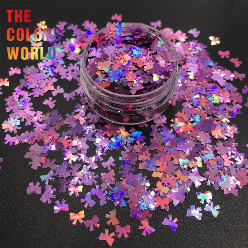 

TCT-307 Bow knot Shape Holographic 5MM Nail Glitter Nail Art Decoration Body Art Face Paint Tattoo Tumbler Craft Decoration