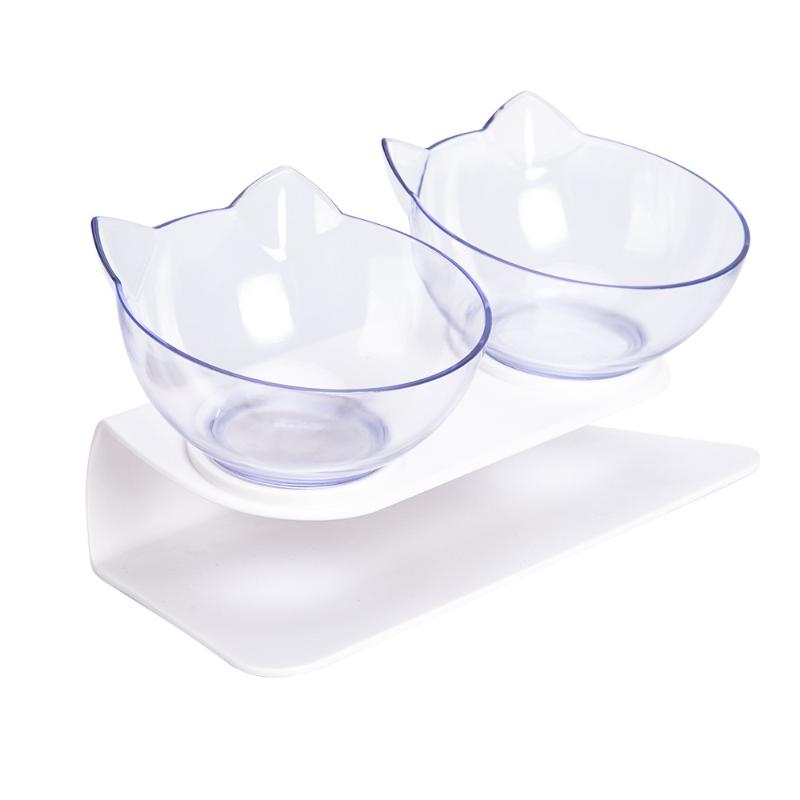 

Tiger for non-slip animals, bowl for cat pets with high, transparent support, feeding from