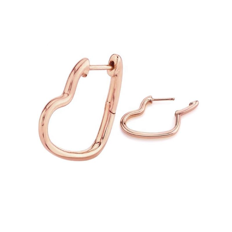 

LOZRUNVE Trendy Jewelry 2020 New Jewellery Rose Gold Broken Heart Hoop Earring 925 Silver