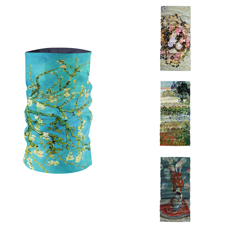 

New Fashion Women Hair Accessories Gogh Oil Painting Pattern Headscarf Art Funny Mask Headwear Dustproof Sports Neck Gaiter