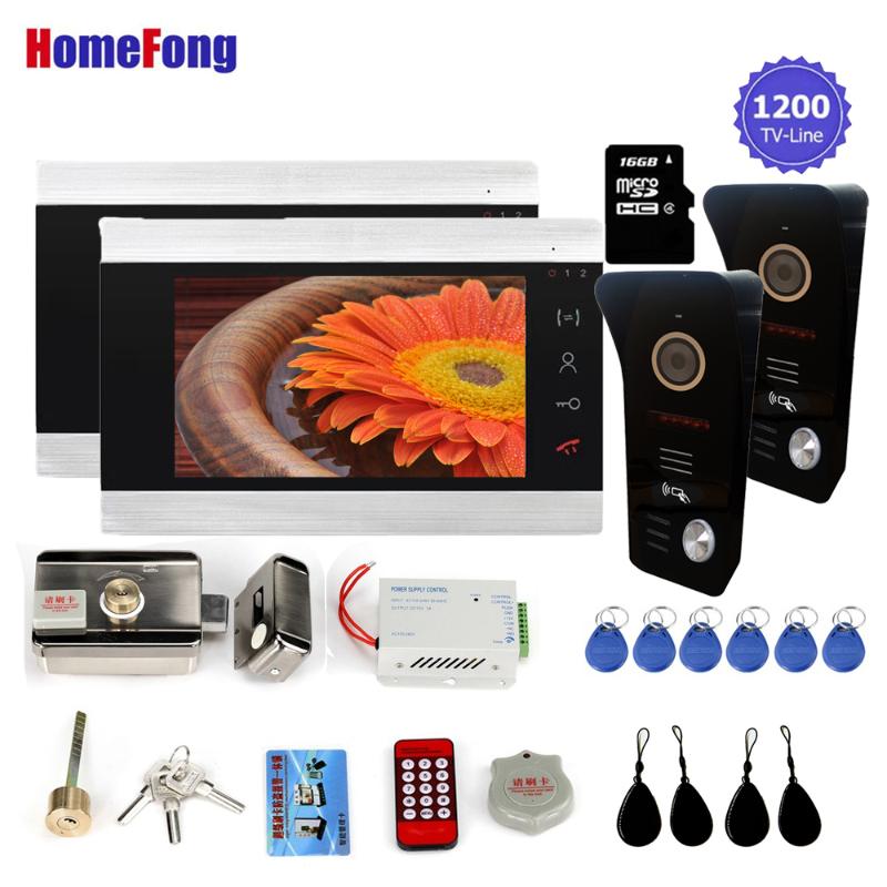 

Homefong Video Intercom 7 Inch Wired Video Door Phone System Door Access Control System with Lock