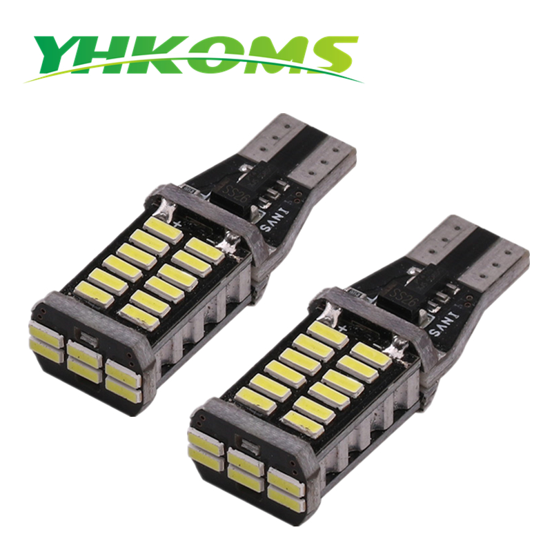 

YHKOMS 2 Pcs T15 LED Reverse Light 921 912 W16W Car LED Light Bulb Canbus Error Free 4014 30SMD Auto Brake Lamp 6000K White, As pic