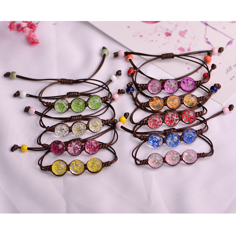 

Fashion natural flower woven dried flower ladies bracelet Simple personality adjustable bracelet handmade jewelry 10-SL16