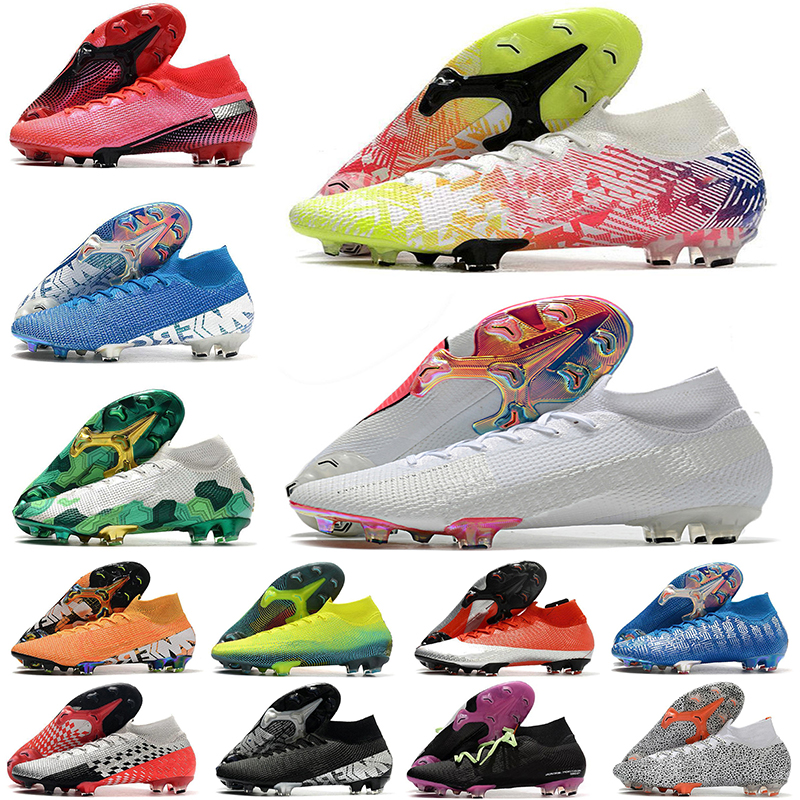

2021 Mens chuteiras Mercurial Superfly VII 7 Elite knit 360 FG CR7 Football Boots women kids boy high ankle soccer cleats Shoes EUR35-45, Shoes box