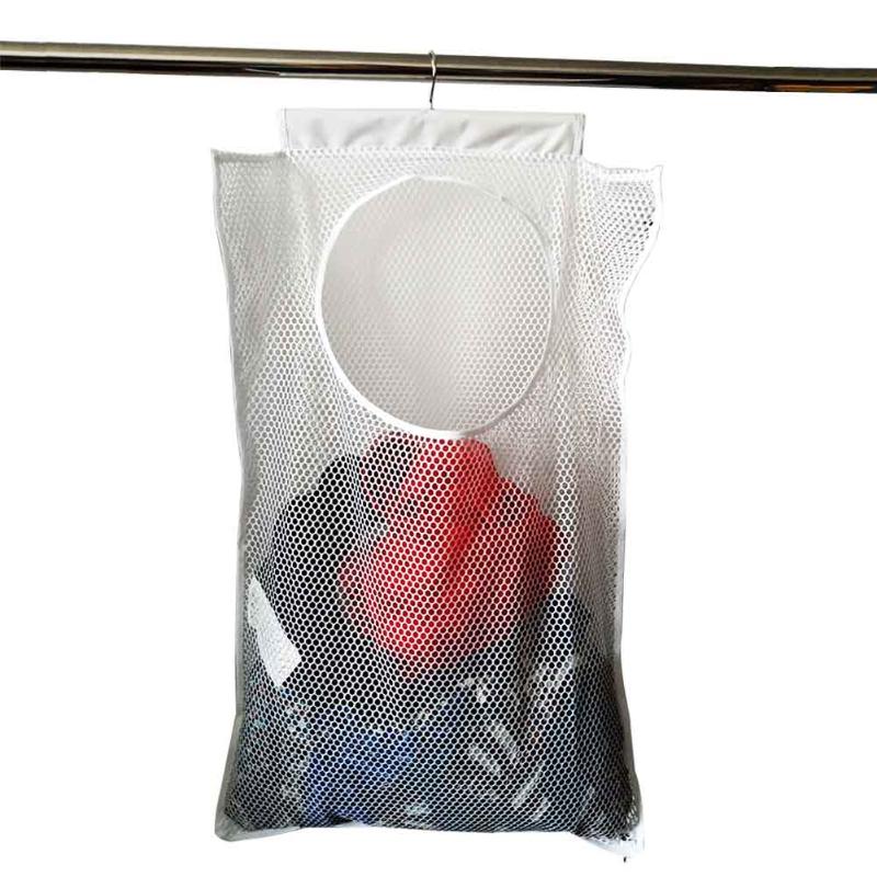 

Cleaning Space Saving Storage Bag Dirty Clothes Laundry Hamper Mesh Home Bathroom Basket Folding Hanging Over Door Bedroom