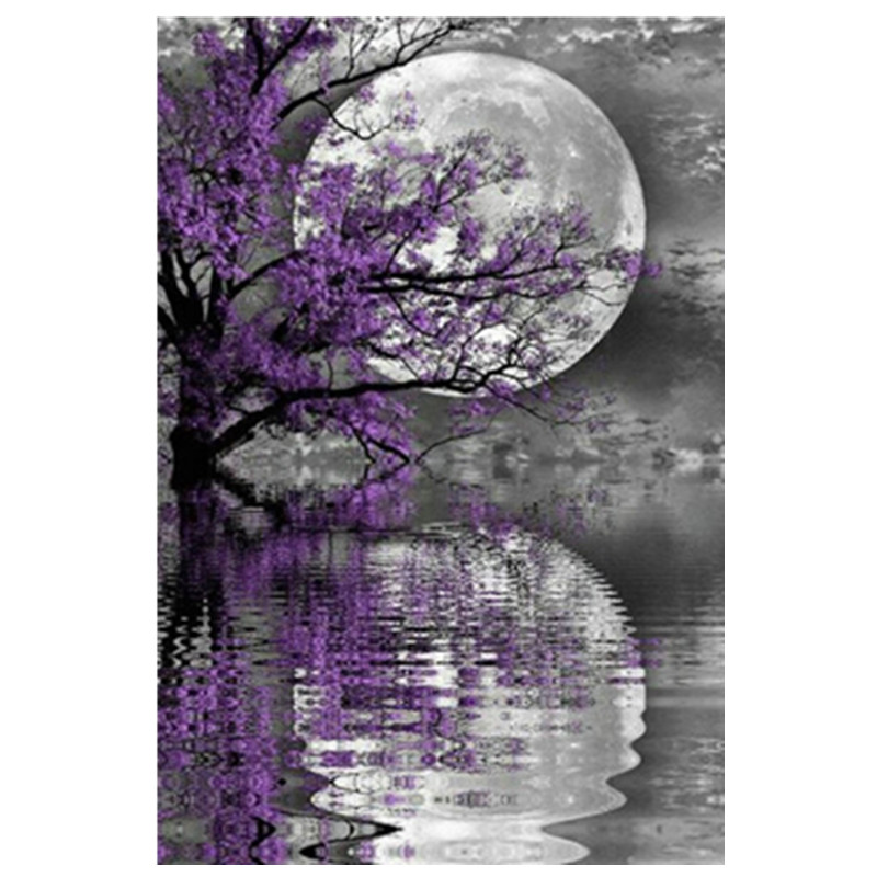 

Full round 5D DIY diamond painting water moon color diamond embroidery cross stitch rhinestone home decoration