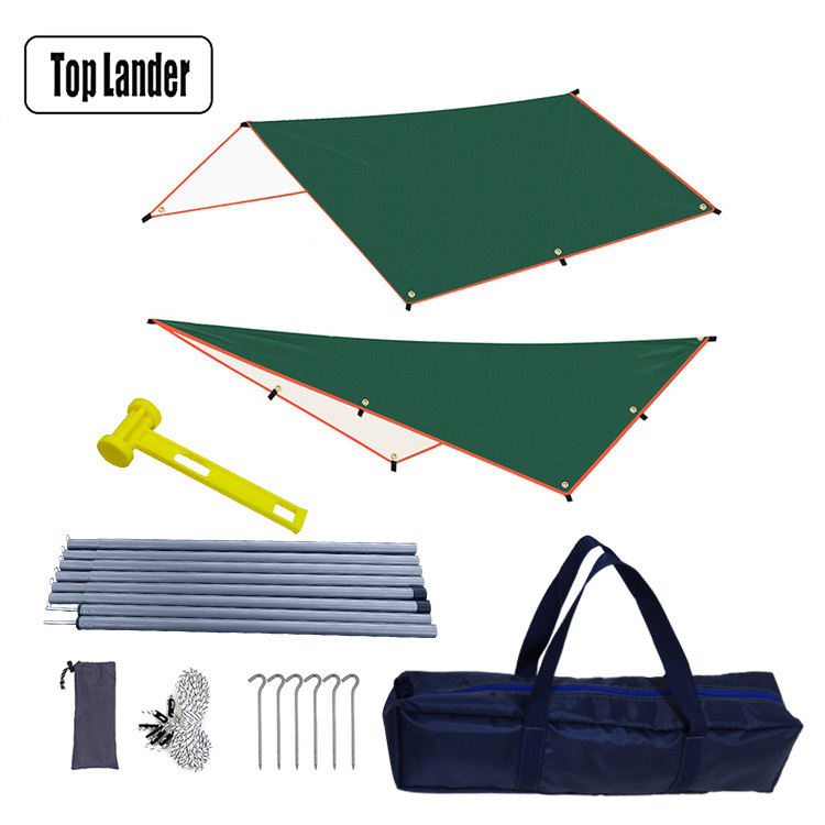 

4x3m 3x3m Awning With Support Pole Rope Peg Waterproof Tarp Tent Shade Garden Sunshade Outdoor Camping Sun Shelter Beach Hammock