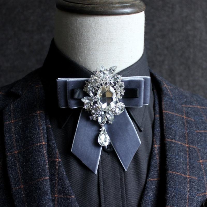 

Free Shipping New male men's Men's Diamond Collar Show Hosts Dressing Collars England Suit Groomsmen's Groomsmen Bow TIE woman