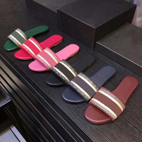 

Luxury Designer Slipper Women Sandals TOP-Quality Embroidery Fashion Super Star Classic Indoor outdoors Casual Slipper Size 34-43 With box, Blue