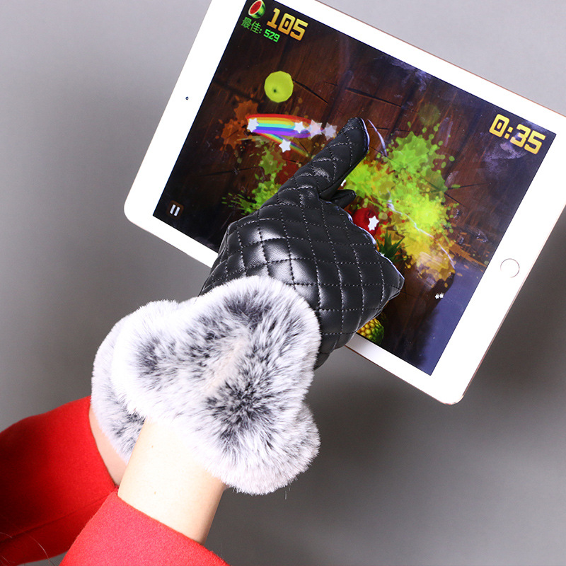 

Fashion Winter Female Gloves for Women High Quality Soft Lady Cashmere Gloves Warm Fur Wrist Glove Mittens Winter