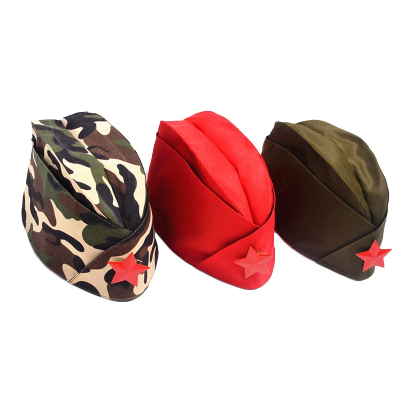 

Fashion Hat Russian Army Cap Green Camo Badge Women Men Sailor Stage Performance Cosplay Hats Chinese Boat Cap LB, 10