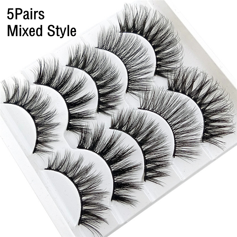 

5 Pairs 3D Eyelashes Long Extension Natural Look False Lashes Women Eyes Makeup Beauty Tools Natural Eyelashes Popular Lashes