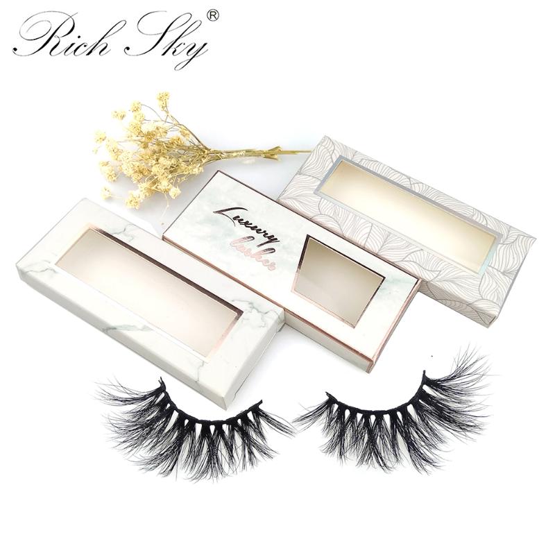 

Rich sky top quality natural mink lashes private label and lashes packaging