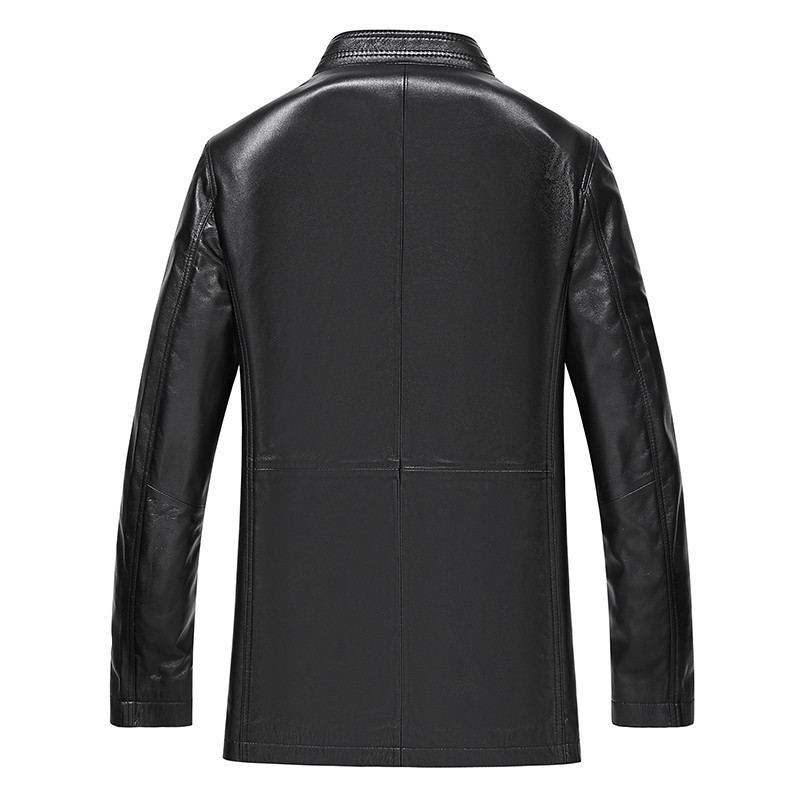 

2020 Men's Leather Spring Autumn Jacket Men Genuine Sheepskin Coat Streetwear Motorcycle Long Jackets JLK18SBO3509 MY1869, Black