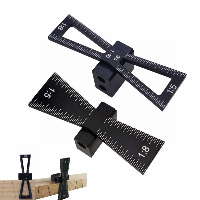 

Woodworking Dovetail Marker Aluminum Alloy Dovetail Marking Template 1:5 & 1:8 Wood Joint Gauge With Scale Guide Tools