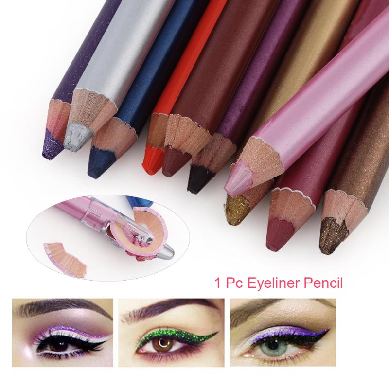 

1PC 12 Colors Long Lasting Eyeliner Pen Highlighter Pigment Waterproof Glitter Eyeshadow Pencil Eye Makeup Beauty Cosmetics, Black
