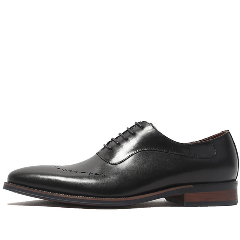 

Men Real Genuine Leather Dress Shoes Luxury Trainers Formal Wedding Lace Up Oxford Italian Handmade Brogues Shoes, Black